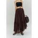 MRS Studios summer with silk acetate breathable cool asymmetric elastic waist cake skirt