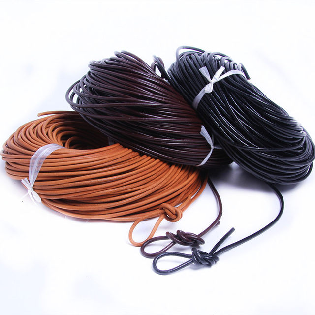 Furniture knitting natural color leather rope original color round ...