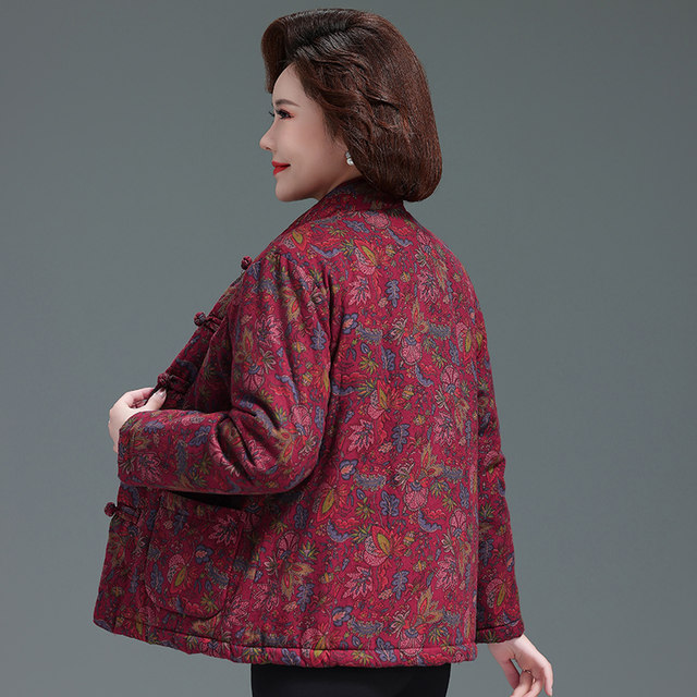 Middle-aged and elderly winter clothes, pure cotton mother's cotton clothes, thickened cotton jackets, new autumn and winter grandma clothes, Tang suits, Chinese style cotton clothes