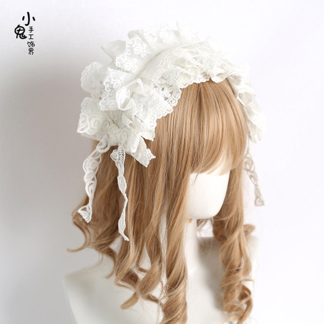 Give back a slight flaw lolita French elegance to generate color hair band lo mother sweet soft girl hair jewelry lace headdress
