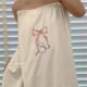 Cute soft bath skirt that can be worn and wrapped in ins cartoon bunny Velcro bath towel dry hair cap two-piece set