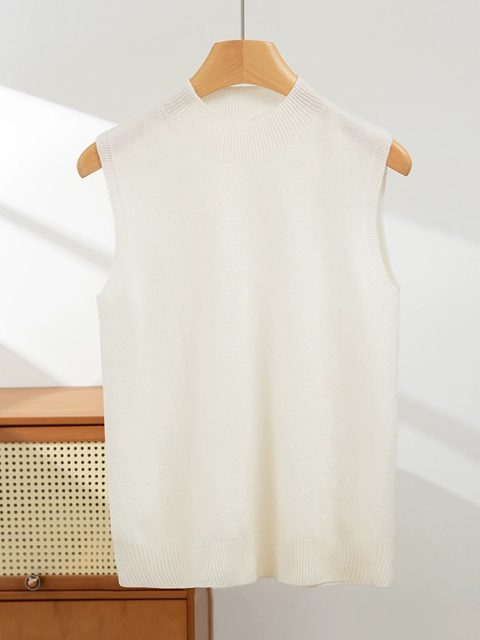 Off code 39 yuan half turtleneck wool vest women's suit inner wear outer top waistcoat sleeveless bottoming sweater