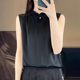 Silk acetate half turtle neck lace silk vest women's base loose inner sleeveless summer earring top
