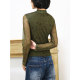 KAKA European customer single half high neck long sleeve floral versatile mesh high elastic slim base shirt skin clothes women's special