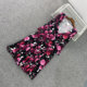 Foreign Trade Europe and the United States Large Size Women's Rose Story V-neck Large Stretch Knitted Cropped Sleeve Dress