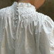 Domestic spot Petite Mendigote French turtleblap bubble sleeve wood ear ear long -sleeved top Tissam
