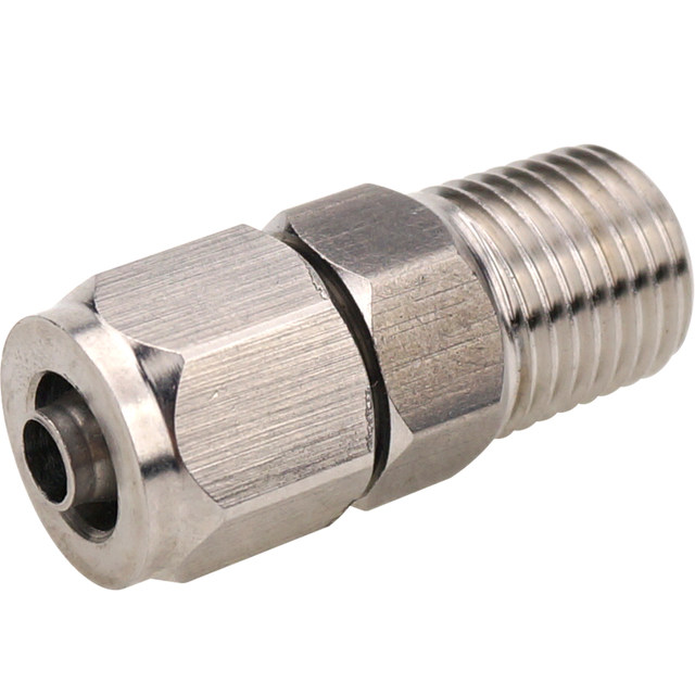 Tracheal connector quick connector threaded straight through stainless steel quick twist connector pneumatic nylon hose lock nut quick connector