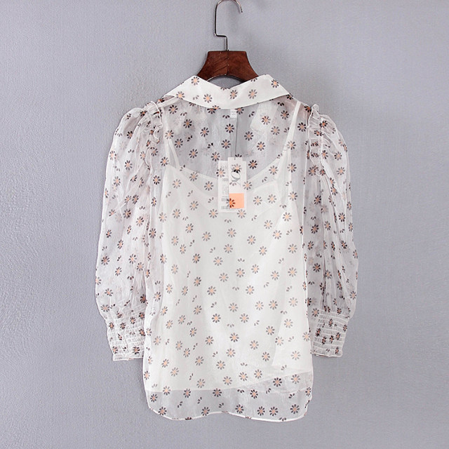 Li series new summer business women's clothing stock discount floral two-piece woven pullover S2504