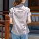 Fumu pure cotton short-sleeved shirt for women in summer florals and fresh shirt for summer clothes, small lapel tops for women in WZ1202-6N