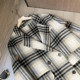 @Autumn and Winter BI coats! Retro and fashionable high-end Korean style plaid loose casual wool coat for women