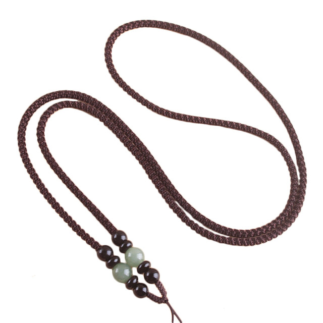 Hand-woven necklace rope jade pendant lanyard oil green twelve zodiac agate halter rope jade pendant rope
