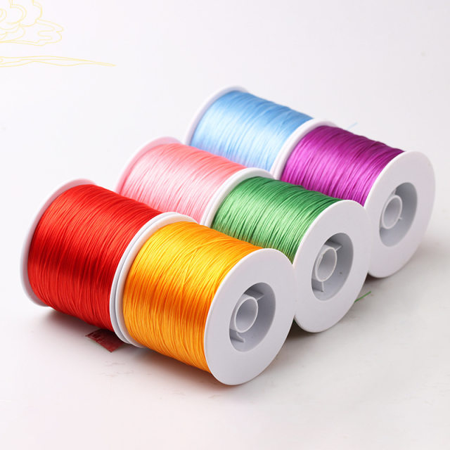 Large roll flat elastic cord diy threaded Buddha beads crystal jade 500 meters elastic cord gold and silver shop beaded rubber band rope