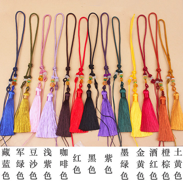 Car hanging bag lanyard hand-woven diy tassel toy rope jade agate beeswax jewelry article toy handle rope