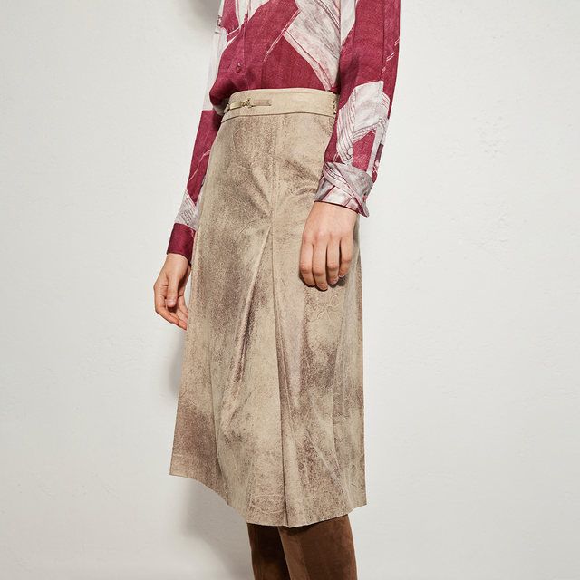 Boxing Shopping Mall same black label series retro old skirt for women 24 spring and autumn A-line skirt BDR3BD2313
