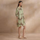 Broadcasting temperament round neck dress women's shopping malls in the same summer new casual loose and fashionable long skirt BDR2LD1152
