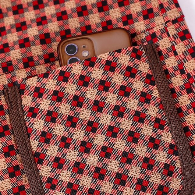 New spring and autumn clothes lapel plaid casual jacket top middle-aged and elderly fashionable mother 50-year-old loose women's jacket