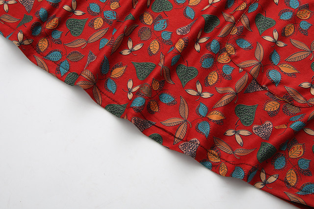 Adding fat and large size printed long-sleeved base shirt spring and autumn clothes new loose meat covering old lady top mother T-shirt