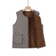 Fleece thickened cotton linen horse clip vest winter new style middle-aged and elderly people plaid vest top fashion mother vest