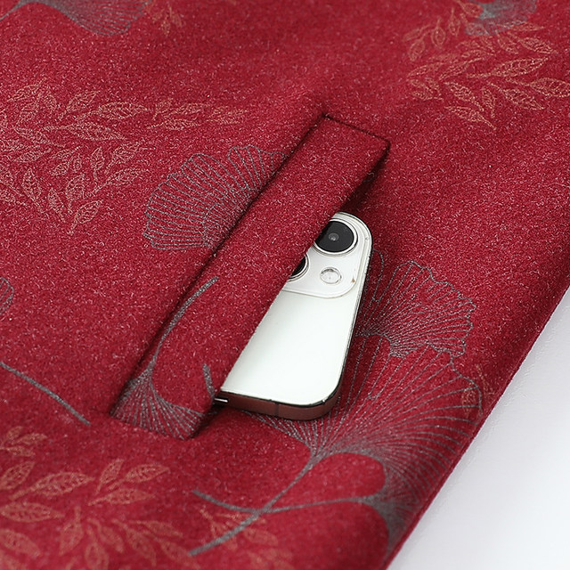 Autumn and winter large-size printed cardigan mid-length fashionable wool coat for the elderly 60-year-old grandma wearing a coat