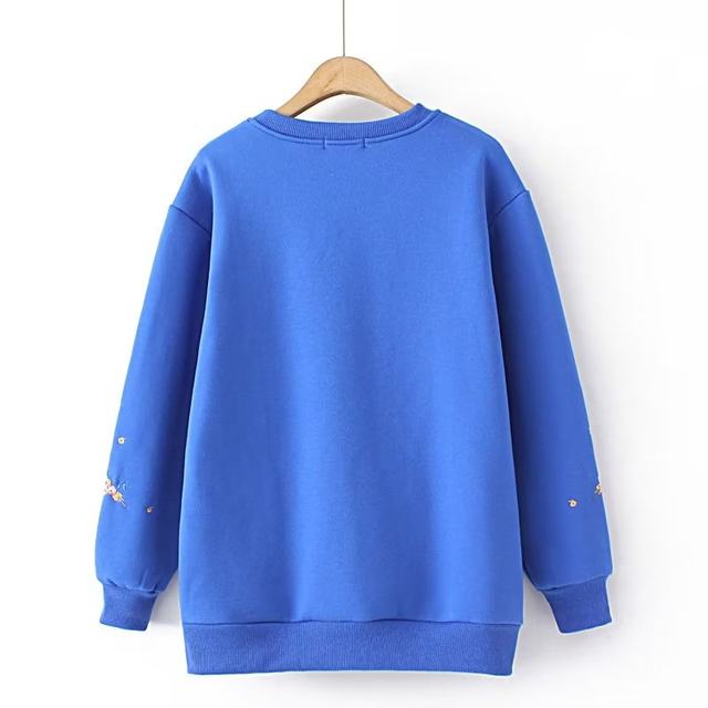 Embroidered small flower plus velvet thick velvet jacket middle-aged and elderly large size women's fashion mother autumn and winter sweatshirt loose