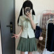 Original Ogasawara shirt Academy style waist-closed short-sleeved jk uniform embroidered shirt top
