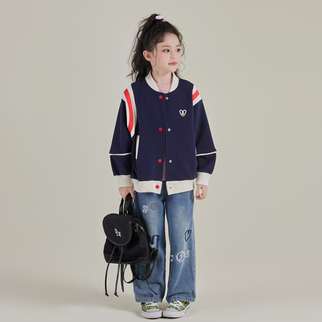 Gardenia Growth Record Children's Clothing Girls' Coat Spring 2025 New Korean Style Children's Baby Fashionable Casual Baseball Suit