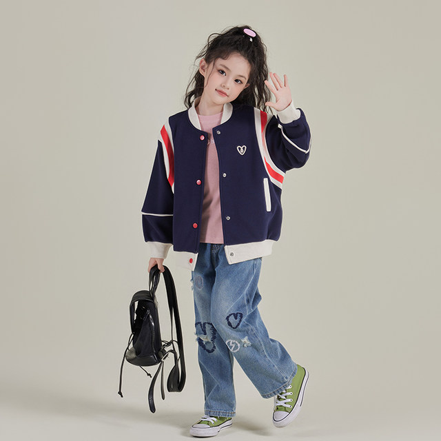 Gardenia Growth Record Children's Clothing Girls' Coat Spring 2025 New Korean Style Children's Baby Fashionable Casual Baseball Suit