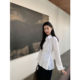 MULVAN white long-sleeved waist-closing shirt for women early spring high-end Korean casual shirt layered temperament top