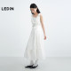 Lecho dark pattern jacquard white skirt for women 25 years summer new Tucker design skirt girlish casual long skirt
