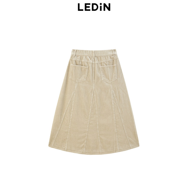 Lecho insert split umbrella skirt for winter new denim skirt C2HFE4221