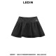 Lecho irregular double-layer short skirt summer new black skirt C2GEF2150
