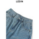 Leducho Nine -point denim straight pants 2024 new pants C2HAE2C01
