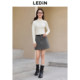 Lecho Korean college style skirt winter new A-line short skirt Gray basic gray skirt