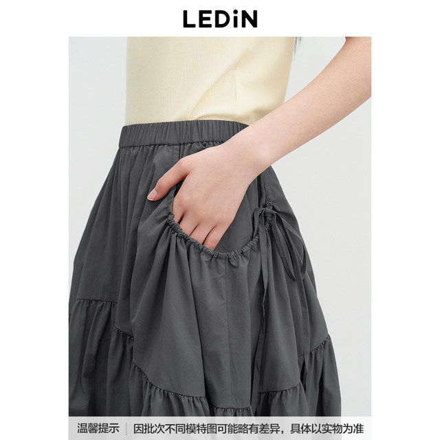 Lecho bow large umbrella skirt spring style large pocket decorative skirt C2GFF1509*
