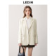 Lecho Gray Series 2025 Spring New Style Straight Shoulder Bow Design Sense Flat Collar Striped Blazer