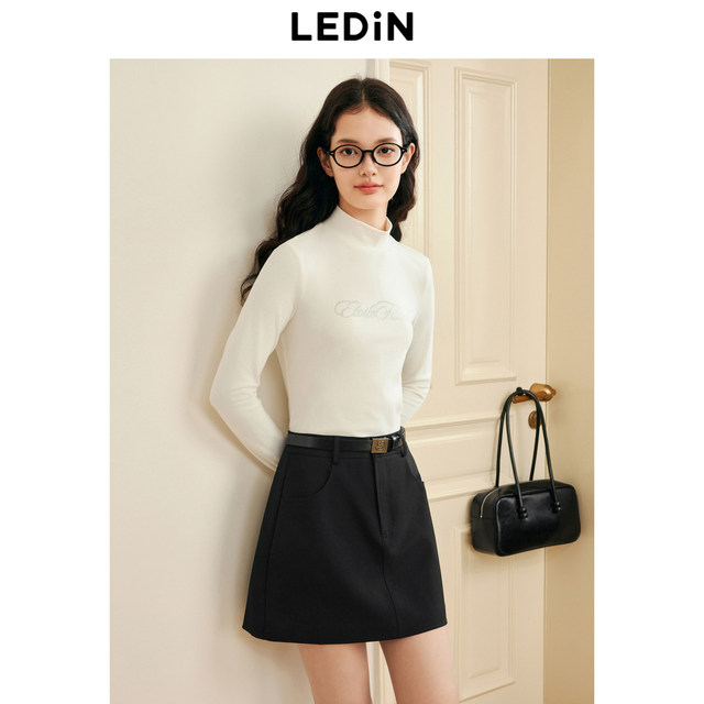 Lecho Korean college style skirt winter new A-line short skirt Gray basic gray skirt