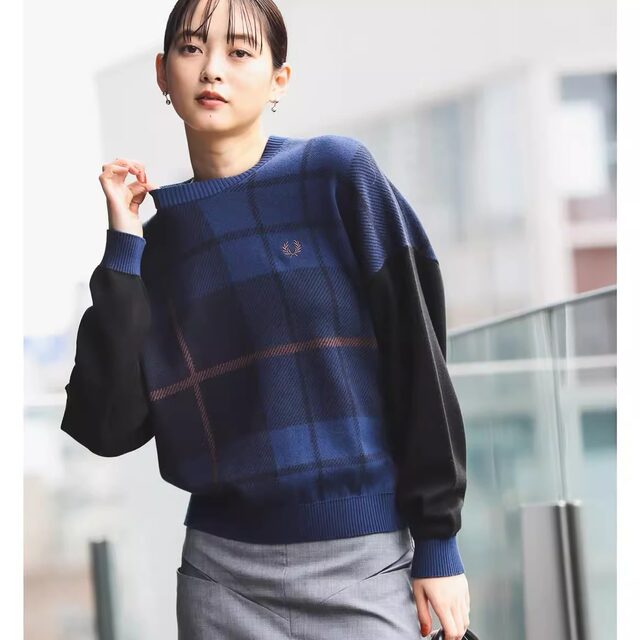 Daily list 2025 spring new product round neck square knitted casual pullover sweater sweater RAYBEAMS joint brand model