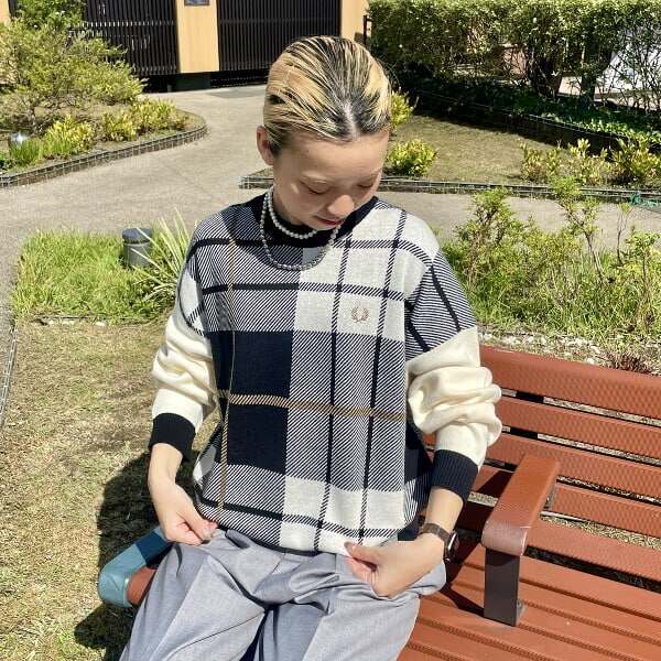Daily list 2025 spring new product round neck square knitted casual pullover sweater sweater RAYBEAMS joint brand model