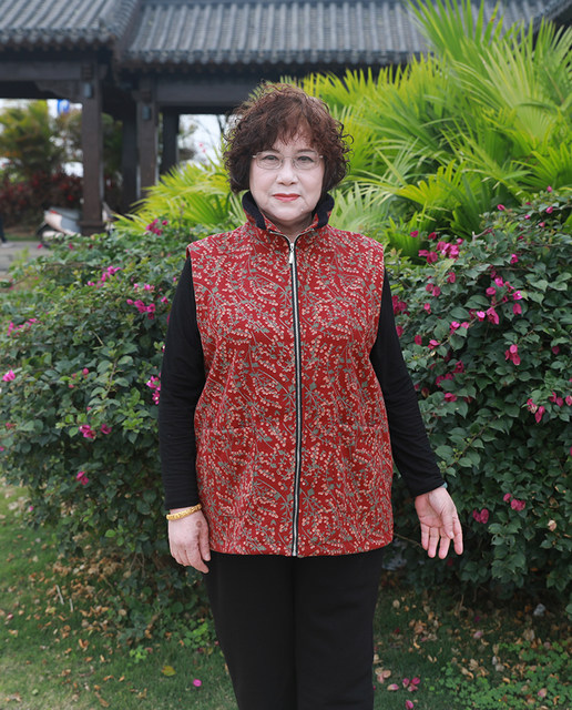 Mother's spring and autumn velvet stand-up collar waistcoat, extra large size old lady's vest, middle-aged and elderly winter loose granny vest