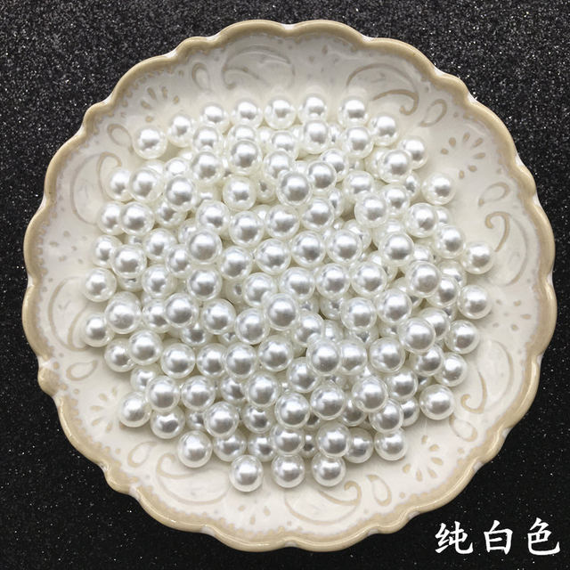 Potless circular imitation pearl beef -colored all -round dispersed bead DIY spiral hair accessories handmade material small bag scattered