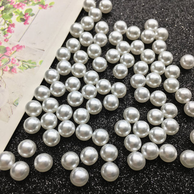 Potless circular imitation pearl beef -colored all -round dispersed bead DIY spiral hair accessories handmade material small bag scattered