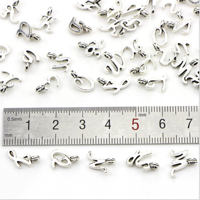 30 ancient silver English Arab English letters pendant pendant handmade DIY necklace handchain jewelry accessories