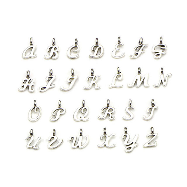 30 ancient silver English Arab English letters pendant pendant handmade DIY necklace handchain jewelry accessories
