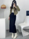 Women's 2025 Spring and Autumn Korean high-waisted slim hip skirt with a slit step back half-length skirt
