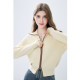 Qiushui Yiren simple and versatile knitted cardigan 2025 early autumn new women's double zipper lapel long-sleeved sweater