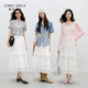 Qiushui Yiren pure cotton A-line skirt 2025 summer new women's romantic lace temperament gentle cake skirt