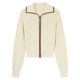 Qiushui Yiren simple and versatile knitted cardigan 2025 early autumn new women's double zipper lapel long-sleeved sweater