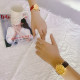 Hipine/Sipney Gold Watch 999 Pure Golden Men and Women Watch Three Eyes Time Term Gold Watches Ji Ying Couple Watch
