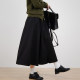 DearClin workwear cotton-skinned fur skirt for women high waist retro button skirt A-line umbrella skirt versatile long skirt