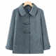 Elderly autumn clothing, female temperament, grandma woolen coat, 60-year-old mother, winter plus velvet top, old lady clothes

